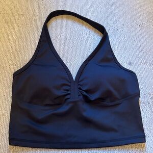 Frankies Bikinis Lively Ruched Halter Active Crop Top